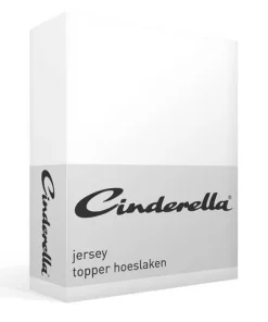 Cinderella jersey hoeslaken topper - wit de-slaapfabriek