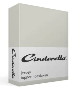 Cinderella Jersey hoeslaken topper - licht grijs 1 de-slaapfabriek