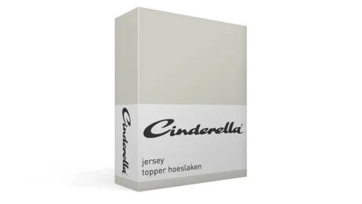 Cinderella Jersey hoeslaken topper - licht grijs 1 de-slaapfabriek