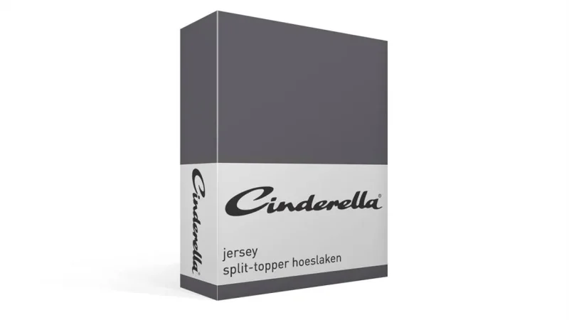 Cinderella jersey split hoeslaken topper - antraciet 1 de-slaapfabriek
