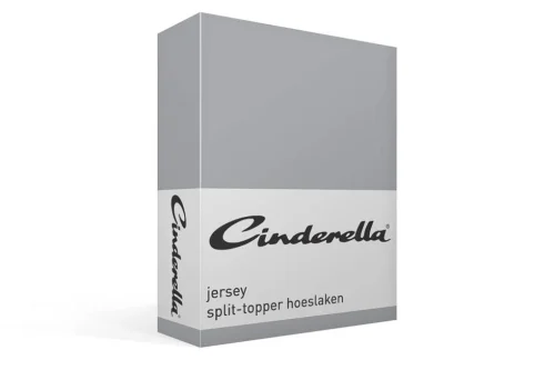 Cinderella jersey split hoeslaken topper - licht grijs 1 de-slaapfabriek