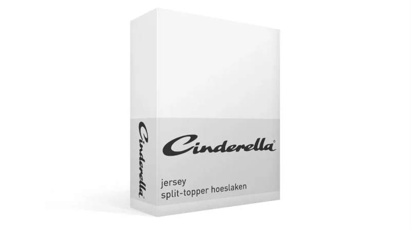 Cinderella jersey split hoeslaken topper - wit 1 de-slaapfabriek
